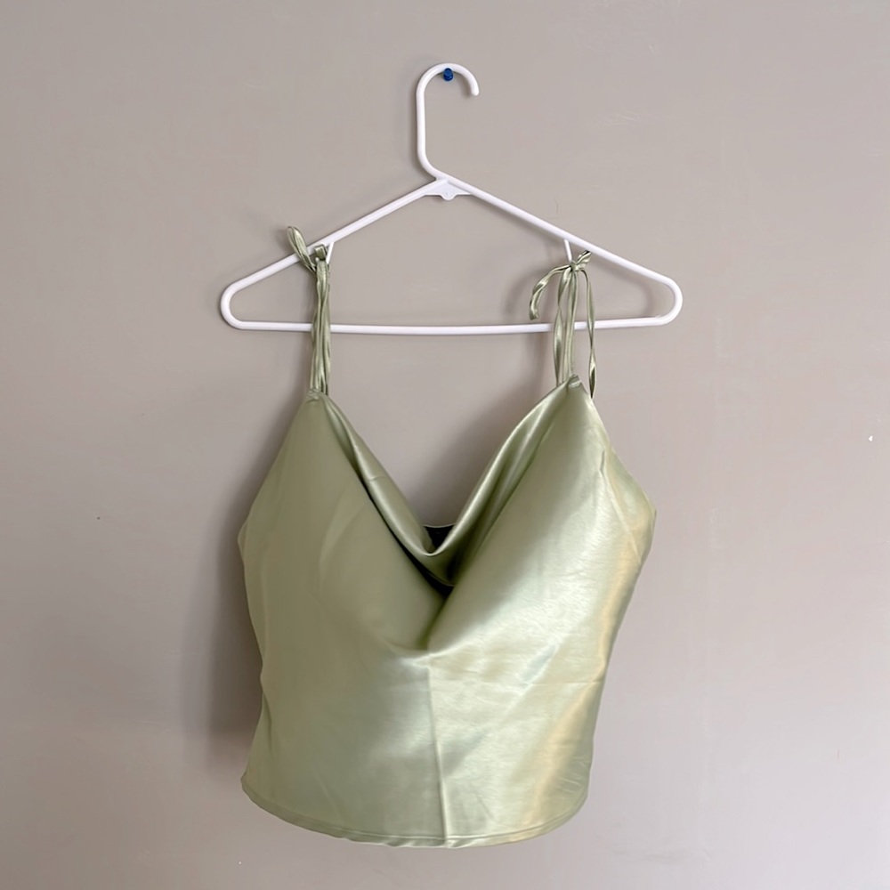 SHEIN Draped Front Satin Cami Top